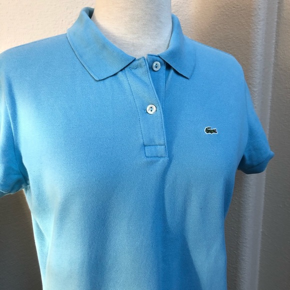 Lacoste Tops - Women’s Lacoste Polo Shirt Size 44 Sky Blue Color